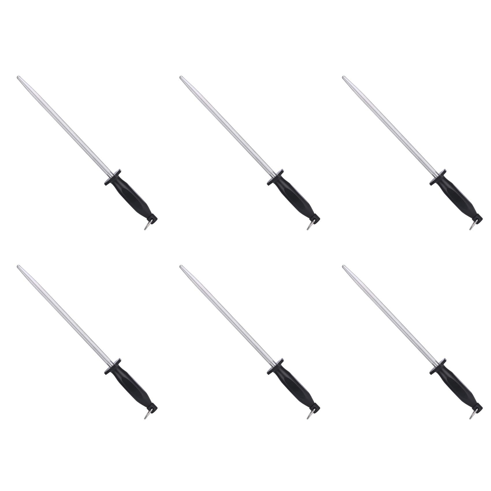 Hndhbfgrt 6X Sharpening Steel & Oval Household Sharpening Rod or Stick,Professional Chef Honing Rod,31cm