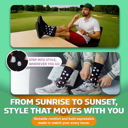 Forest & Twelfth Men’s Crew Cut Socks, Sports Theme, Fun and Unique Graphic Socks, One Size Fits Most3
