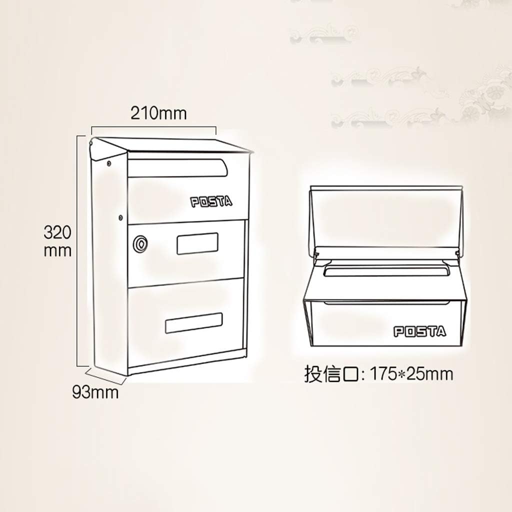 HBJWOV Letter Box, Wall-Mounted Magazine Door Newspaper Decoration Family