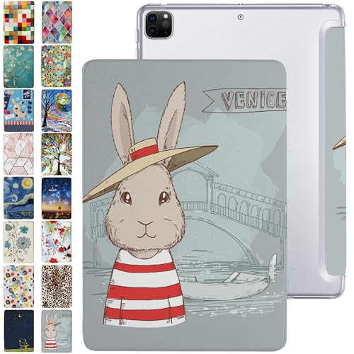 Image of DuraSafe Cases for iPad Pro 12.9 inch 6 5 4 Generation Case A2436 MHNF3HN /A MHNG3HN /A MNXR3HN /A MNXT3HN /A A2378 MHNF3HN /A MHNG3HN /A A2229 MY2H2HN /A MY2J2HN /A A2461 MHNH3HN /A MHNJ3HN /A - Bunny Hat