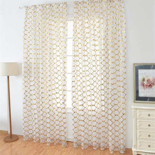 Cortina dorada para ventana pequeña con textura delicada de poliéster que difumina la luz solar 7