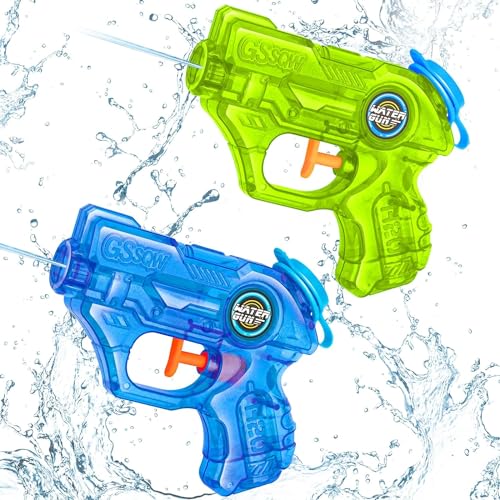 Pistola de Agua Mini para Niños, Set de 2 (Azul Verde)
