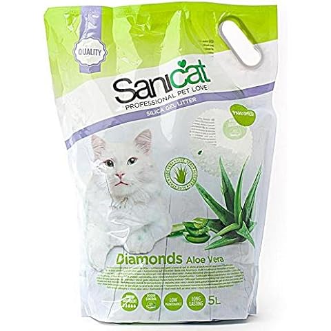 Sanicat Diamonds Aloe Vera Silica Gel 5 Litre Non Clumping Cat Litter Cover