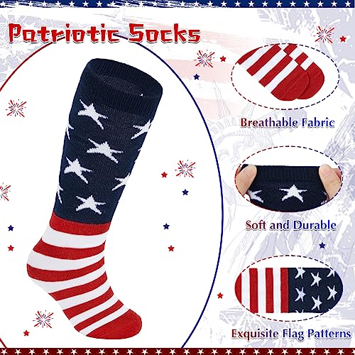 Zando American Flag Knee High Socks for Fourth Of July Soccer, Softball & Baseball Socks for Youth and Kids2