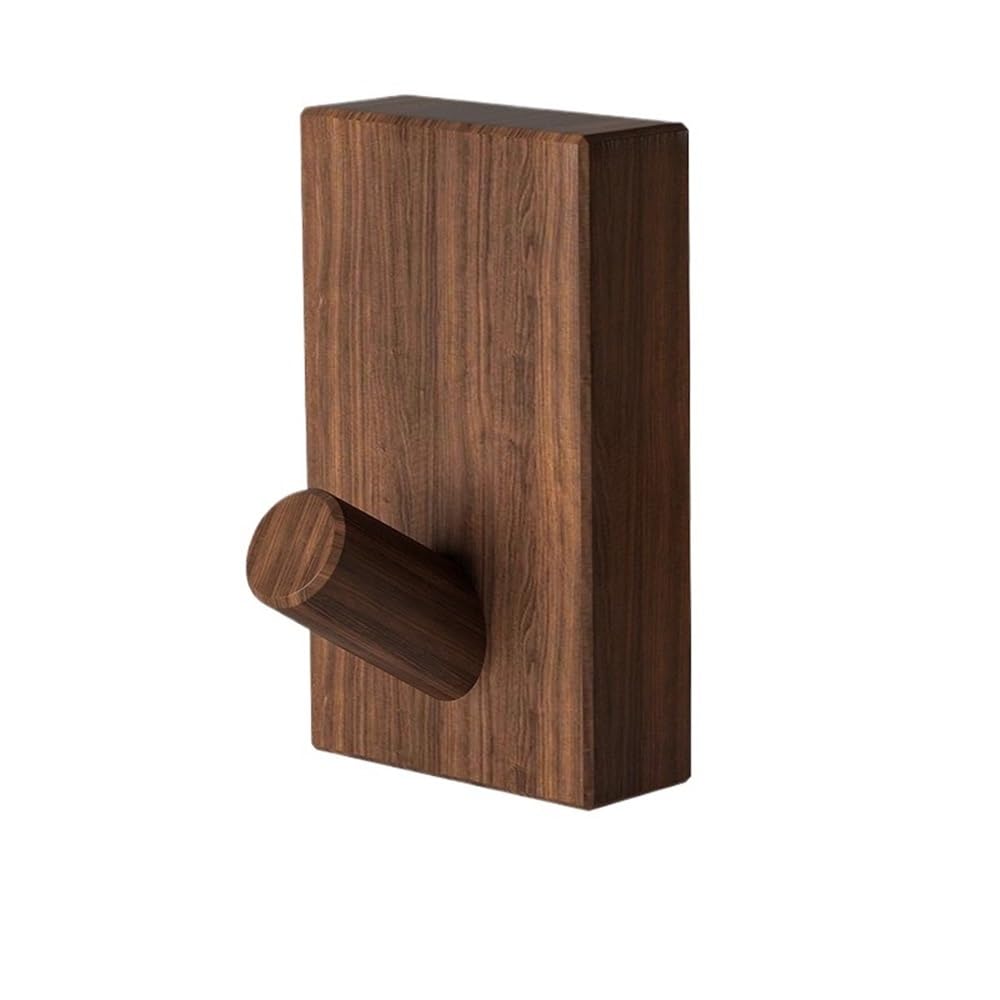 zhangrui1888 Coat Rack Shelf Wall Mounted Walnut Wood Hook Hanging Hanger Punch Free Wall Hooks Room Storage Rack House Towel Key Decoration