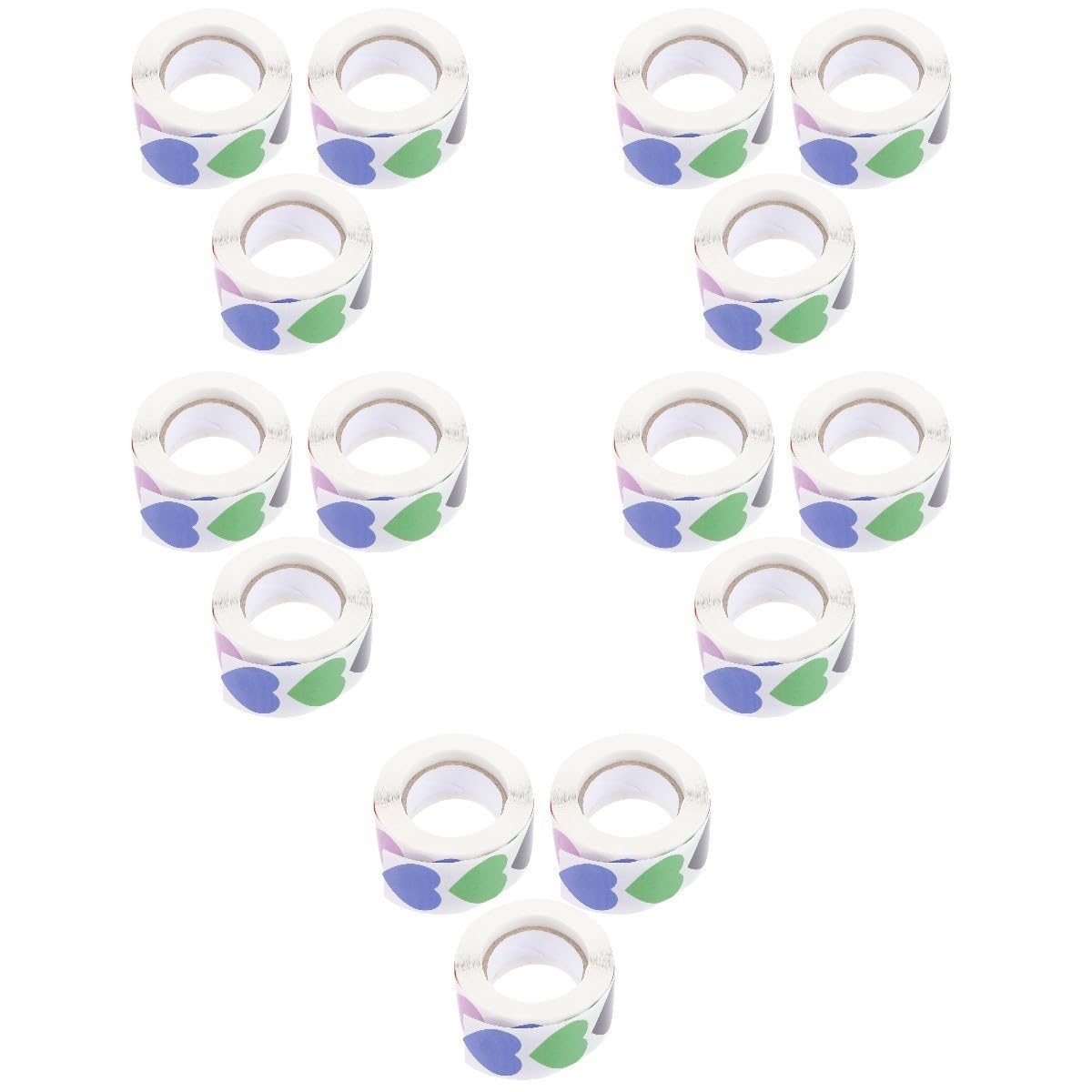 NUOBESTY Lot De 5 Autocollants Romantiques En Forme De Cœur Pour Scrapbooking Étiquettes Adhésives Robustes Thèmes Mariage Et Amour 1 500 Pièces X 5