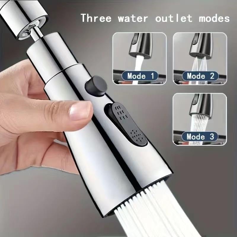 Image of 360 Degree Water Saving Faucet Adjustable | Tap filter, Tap extender for kitchen sink | Flexible Anti Splash Water Saving Movable | Sprinkle Head Nozzle for & Kitchen (2, Chrome)