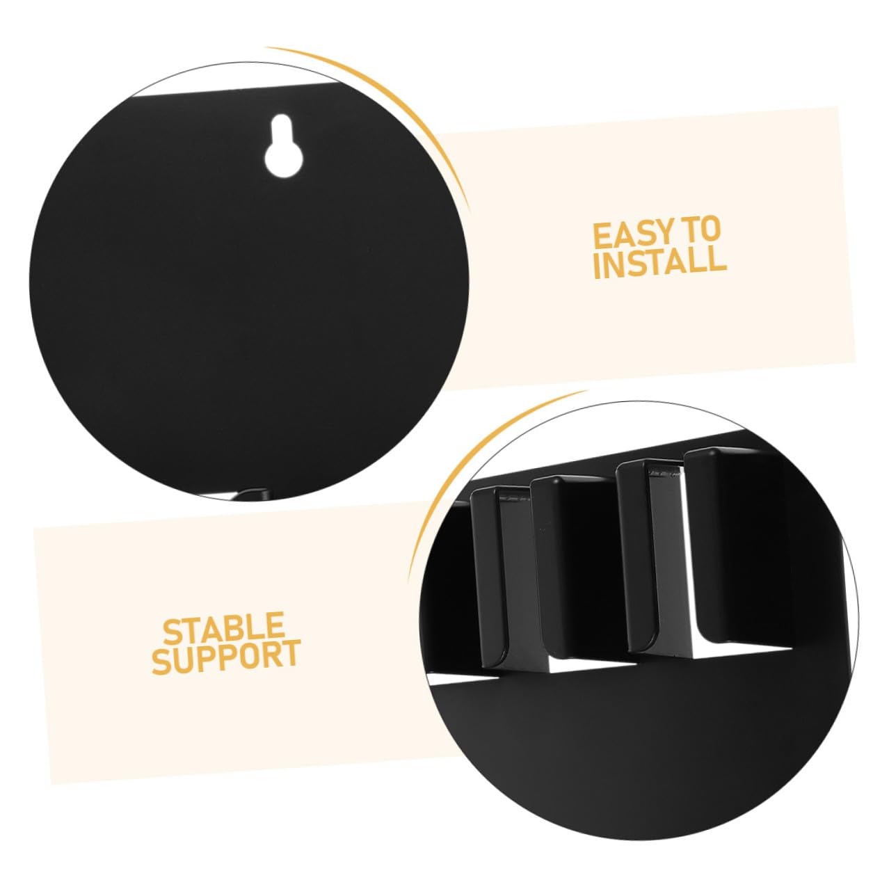 Soporte para Cortapelos de Pared Negro Diseño Profesional y 3 Piezas, Organizador de Herramientas de Peluquería para Baño y Barbería