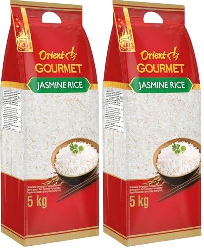 Orient Gourmet, arroz Jazmín, arroz para platos orientales, 1 x 5,0 kg (Paquete de 2)