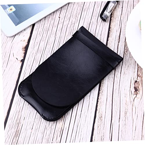 jojofuny レザー製ペンケース ブラック 多収納可能 手作りヴィンテージ風 ペン保護スリーブ 筆箱 大容量 オフィス 学校 家用 対応