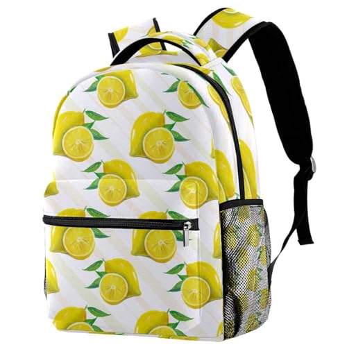 Sac à dos filles et garçons avec motif imprimé citron estival 40cm