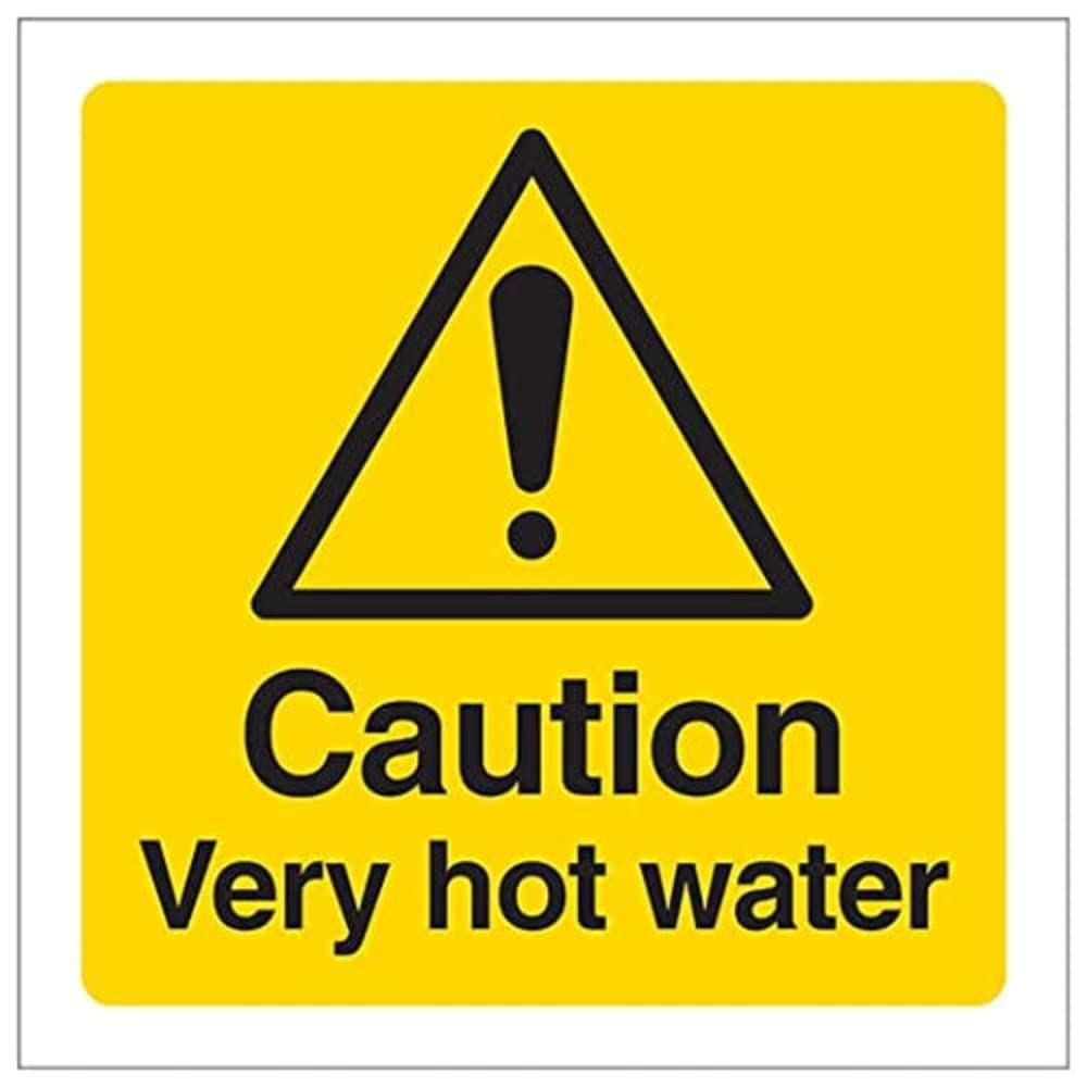 V Safety Eco Friendly Warning Temperature- Caution Very Hot Water - 100 X 100mm