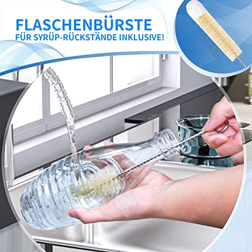 Flaschenhalter für SodaStream, 3er Abtropfhalter aus Edelstahl Abtropfständer mit Herausnehmbare Abtropfwanne und Deckelhalter, Abtropfständer für SodaStream Crystal und Emil Flaschen 6