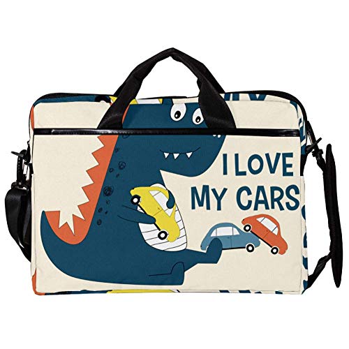 Funda bandolera de dinosaurio para portátil de 14 a 15.4 pulgadas con asa ajustable