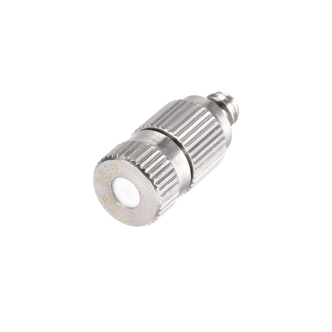 SOHNVWTGD Brass Misting Nozzle 3/16inch Threaded 0.1mm Orifice Dia Fogging Spray Head for Outdoor Cooling System Silver Tone