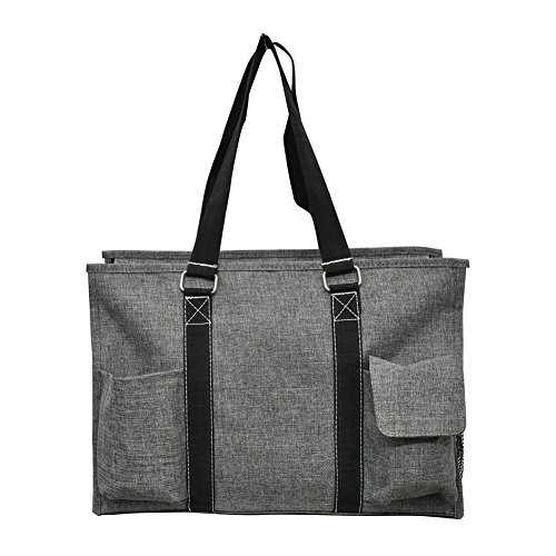 Gray Crosshatch NGIL Zippered Caddy Organizer Tote Bag3
