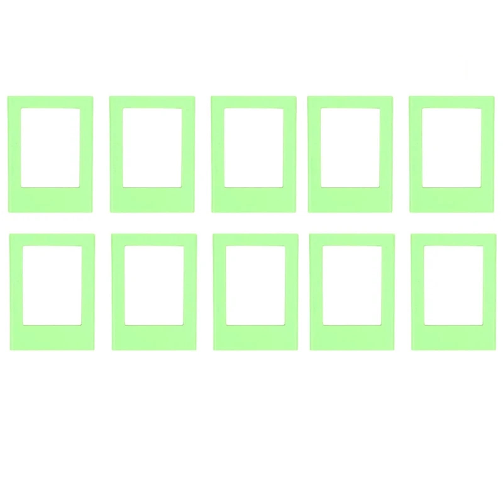 Magnetic Picture Frames For Refrigerator 3 Inch Fridge Color Photo Frame Magnets Album For Fujifilm Instax Mini Film Papers For Fridge(Green-10pcs)