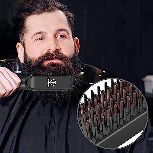 Ceenwes 3 in 1 Professional Beard Straightener with Beard Oil & Balm, Portable Hair Straightener Brush for Men & Women - Image 6