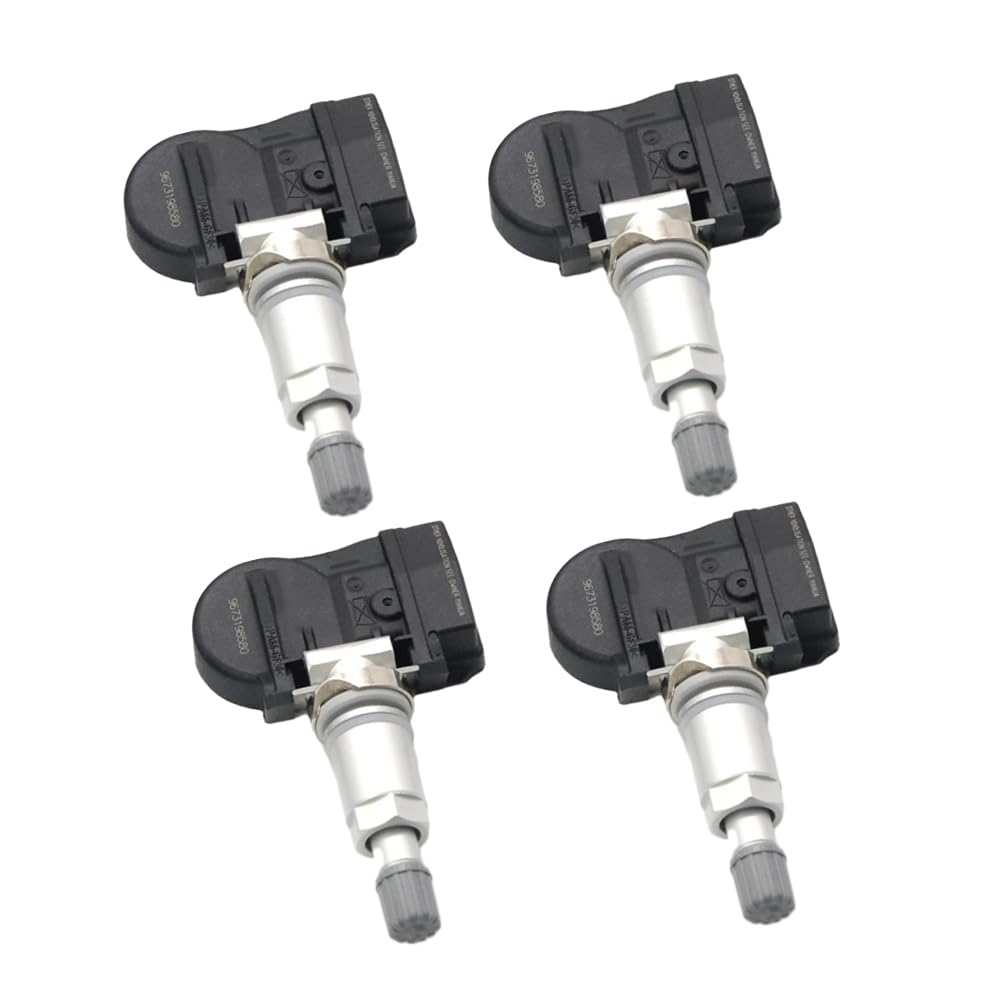 Riloer Moniteur de pression des pneus, outil de réapprentissage de la pression des pneus, capteur de pression des pneus 4 pièces TPMS capteur de pression compatible avec Citroën C4 C5 C6 C8 compatible