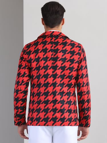 Lars Amadeus Houndstooth Pattern Blazers for Men's Prom Plaid Suit Jacket Business Sport Coats3
