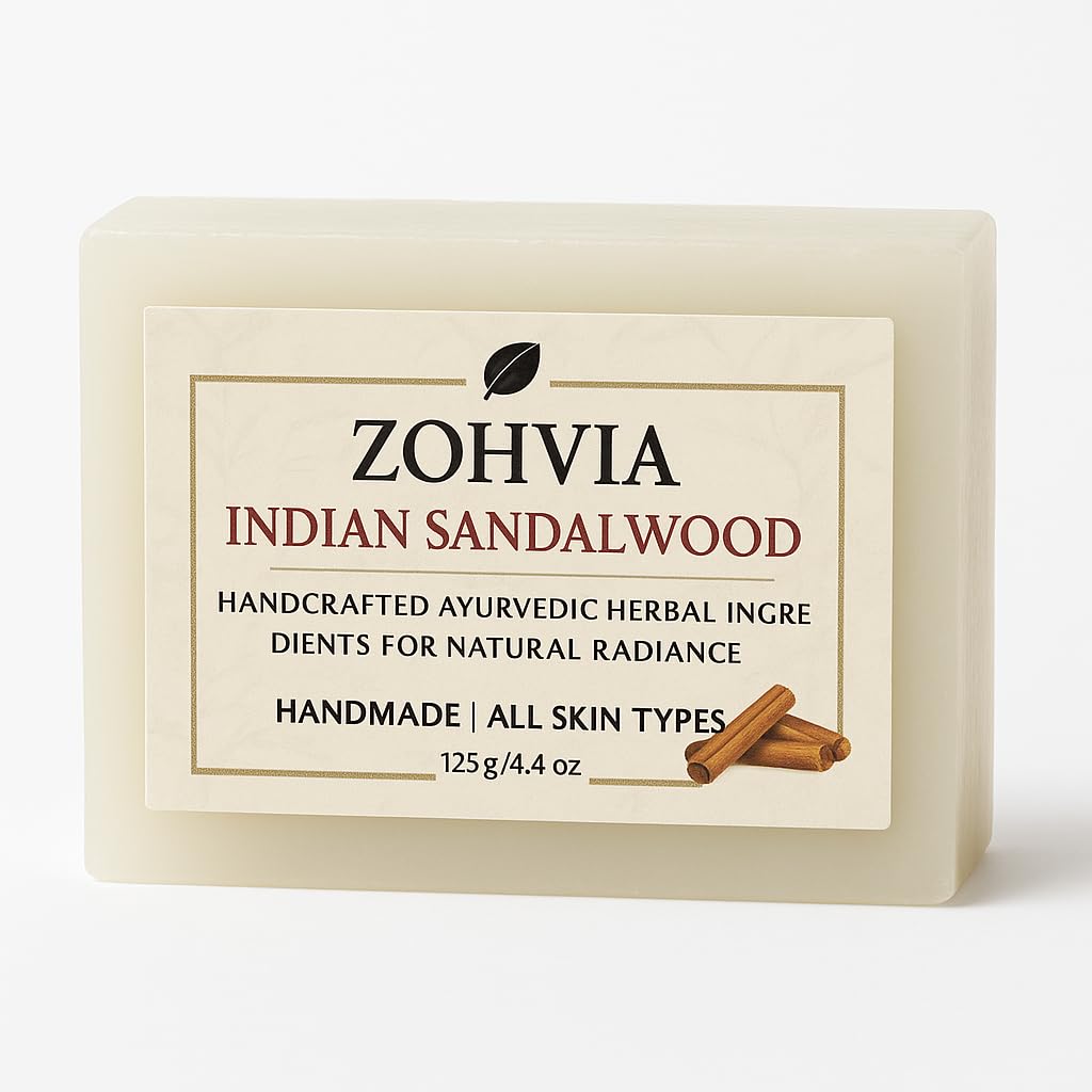 Sandal Soap Bar Sandalwood Soft Face Cleanser Indian Herbal Soap Cold process natural soap for dry sensitive skin