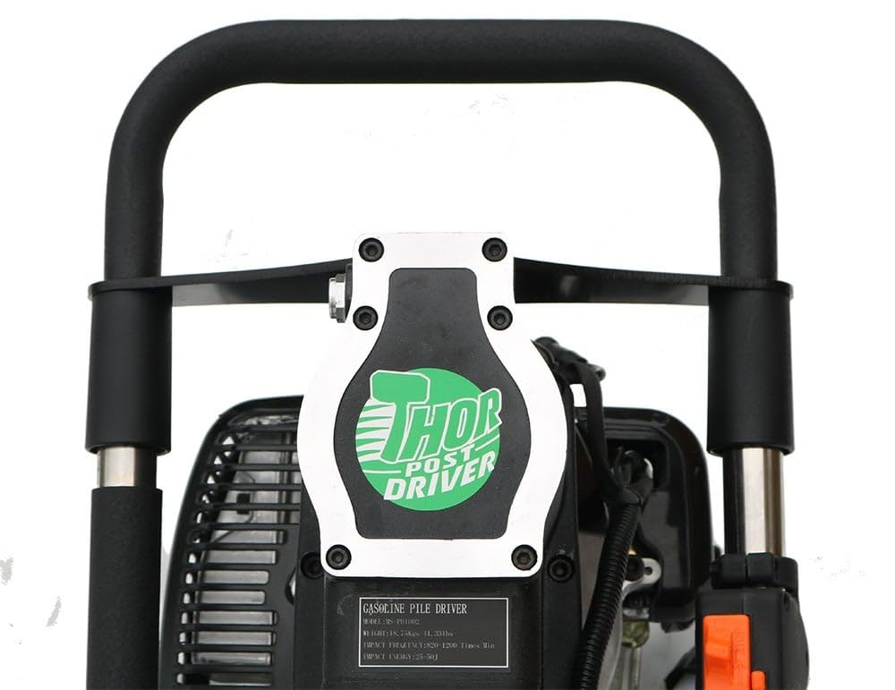 Thor PD1002 Tent Stake Post Driver with 2 Cycle Engine - Easy Driving Outdoor Stakes and Posts - Setup Commercial Tents - Includes Tool Bag and Rolling Storage Case - 29 x 11.5 x 13 Inches