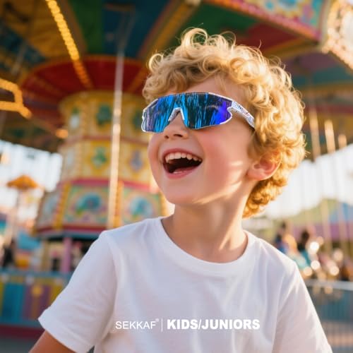 Kids Baseball Sunglasses for Boys Girls Youth Softball Cycling Sports Sunglasses UV400 Protection Age 5-122