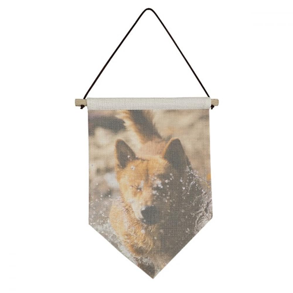 Drapeau en toile motif chien japonais kakemono mural suspendu