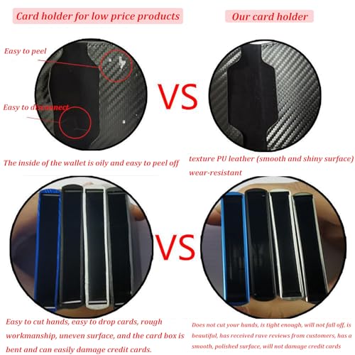 Simplofficial Simple Wallet For Men, Men's Carbon Fiber Slim Wallet RFID Blocking, Minimalist Pop Up Card Holder Wallets Hold 8-9 Cards (Carbon Gray)3