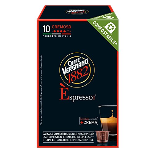 Caffè Vergnano 1882 Èspresso Capsule Caffè Compatibili Nespresso, Cremoso - 12 confezioni da 10 capsule (totale 120)