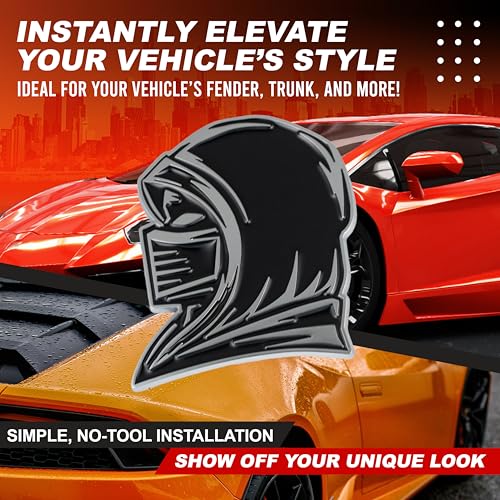 Image of Ninja Emblem, Custom 3D Car Badge - Universal Exterior Accessories for Car, Truck, SUV, Motorcycle (Set of 2) (Chrome)