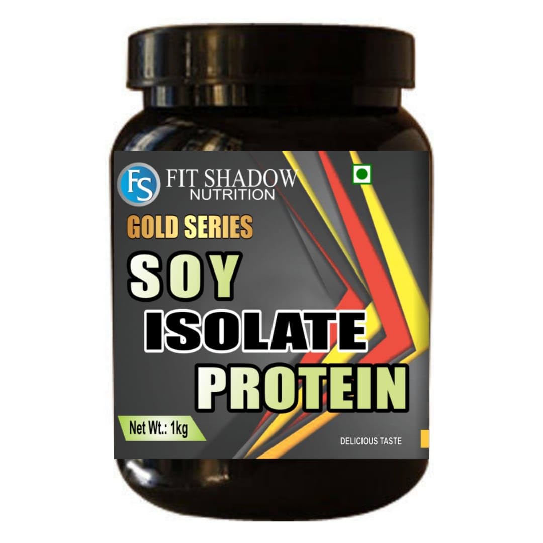 Fit Shadow Nutrition Soy Isolate Protein Powder supplement 90%(1kg) For Muscle Growth & Recovery. (Cream and cookies)