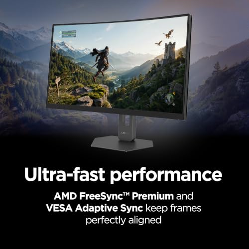 Image of Lenovo Legion 27-2c - Gaming Monitor - 27 inch Curved FHD Display with Fast VA Panel - 280Hz Refresh Rate - AMD FreeSync Premium and VESA Adaptive Sync - 0.5ms MPRT Response Time - Eclipse Black