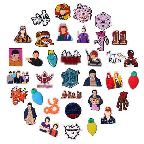 Ainiv 34PCS Charmes de Chaussure, Mignons Teleplay Croc Charms pour Enfant, Araignée Charms Accessoires Bracelet Décorations de Fête Cadeaux D'anniversaire, Pâques, Cotillons