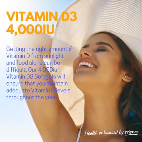 Vitamin D3 Softgels 4,000iu, Maximum Strength, 365 Easy to Swallow Softgels (1 Year Supply) Immune Support, Healthy Bones, Made in The UK by Northumbria Health - Image 5