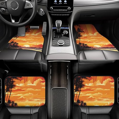 Tapis de sol voiture étanches et antidérapants motif tropical pour SUV et berline