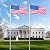 VINGLI Upgraded 25FT Sectional Aluminum Flagpole, Thick Tube Halyard Flag Pole,Kit Free 27~33mph, with 3'x5' polyester USA American Flag? Golden Ball Top Halyard Rope PVC Sleeve,2pcs