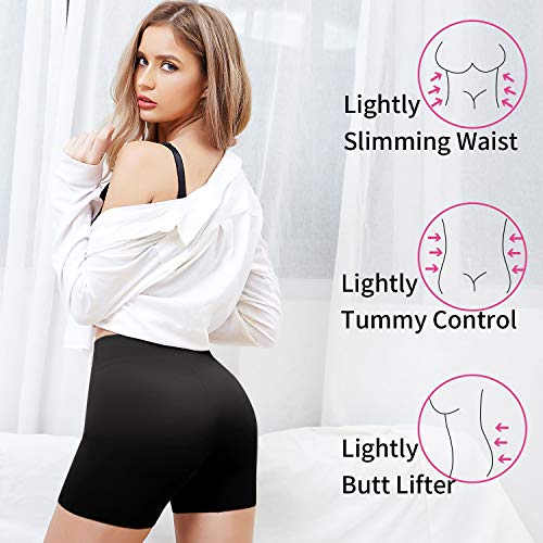 SLIMBELLE Slip Shorts for Under Dresses Seamless Womens Sike Shorts Shaper Underwear Black L - Thumbnail 6