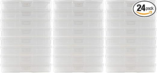 novelinks Photo Case 4" x 6" Photo Storage Boxes - Photo Organizer Cases Photo Keeper Picture Storage Containers Box for Photos - 24 PACK (Clear)
