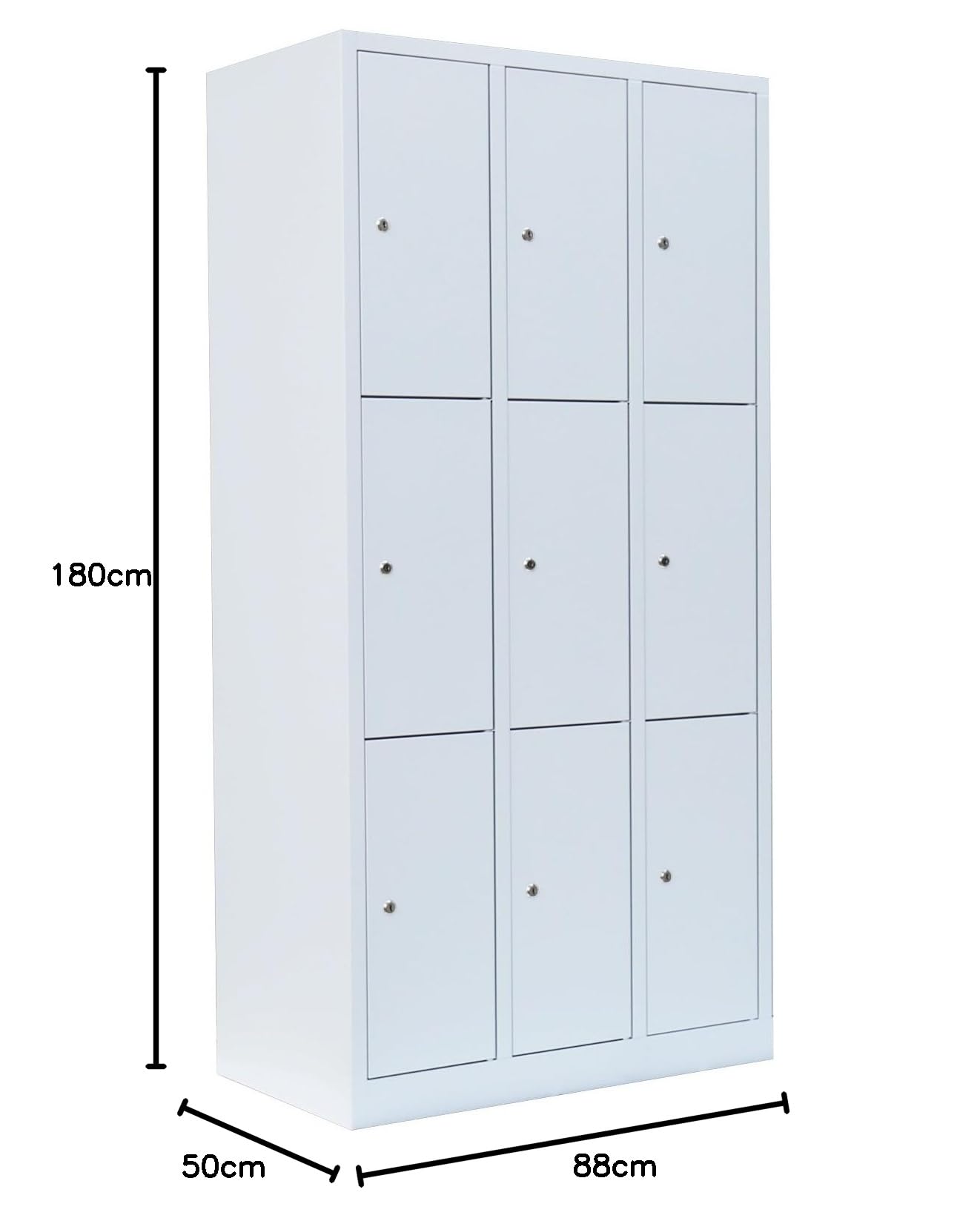 Lüllmann Schließfachschrank weiß 9 Fächer 180x88,5x50cm