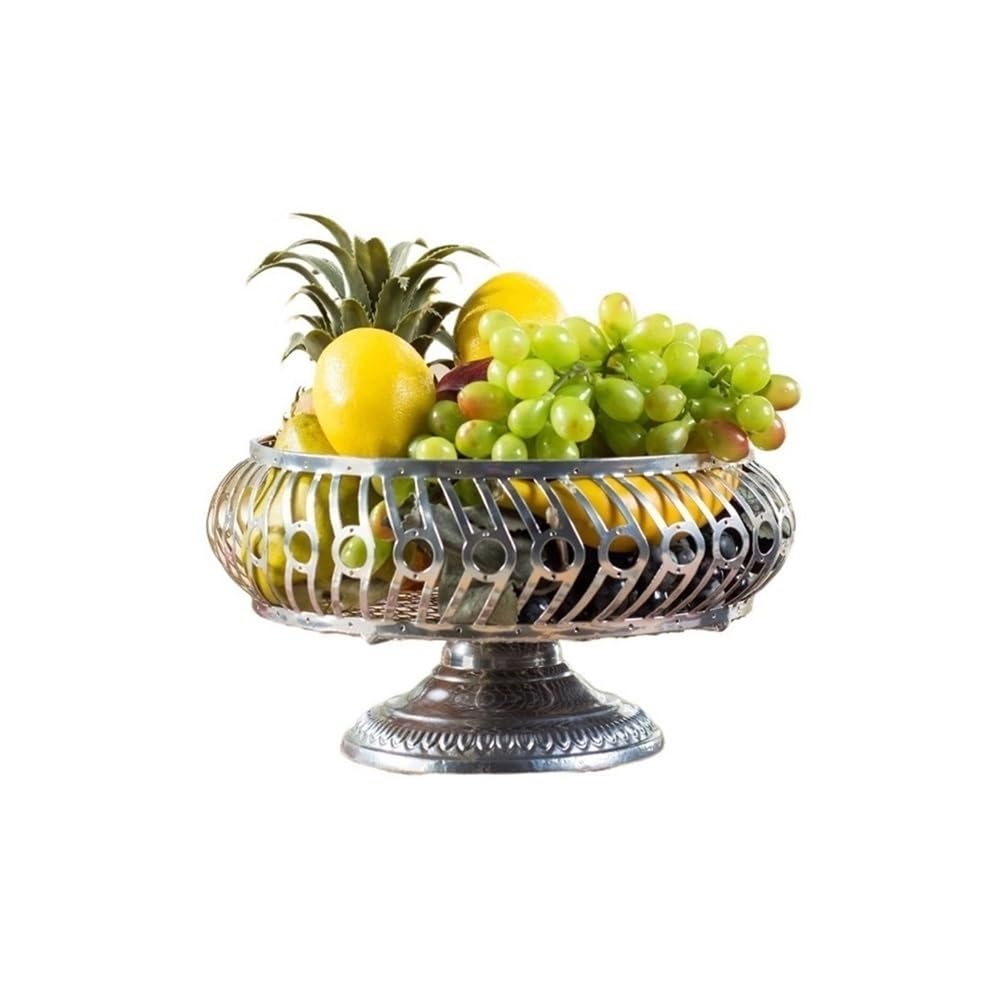Zhaoj24-05 Fruit Racks Fruit Basket, Tall Plate Keeps Vegetables Fresh Snacks Candy Storage(Silver)