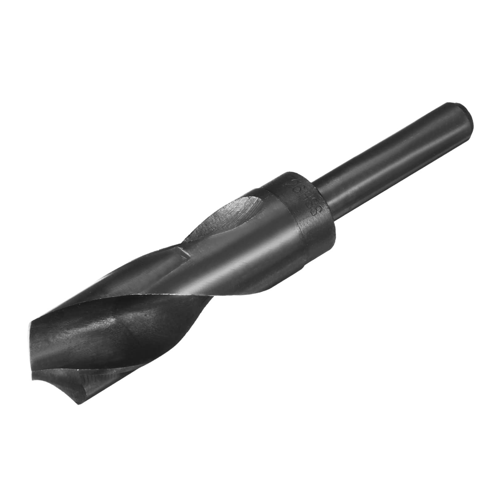 QUARKZMAN 1/2" Vástago 26mm Taladro Barrena x 1uds Alta Velocidad Acero 9341 Reducido Vástago Helicoidales Brocas para Industria Hogar Aluminio Metal, [Nitruro Revestido, Negro]