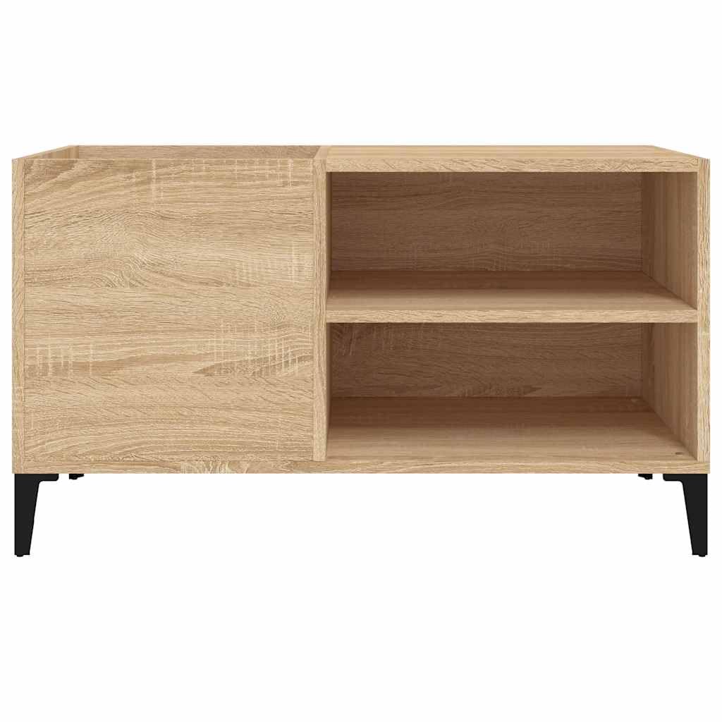 Szafka panelowa dąb Sonoma 84,5 x 38 x 48 cm, materiał drewnopochodny do przechowywania płyt gramofonowych, z miejscem do przechowywania i stabilnym blatem górnym, szafka winylowa jako szafka
