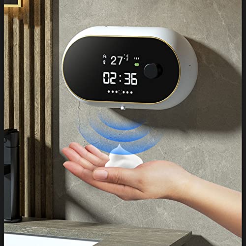 Dispensador de jabón de espuma de 450 ml automático en color blanco para baño 5