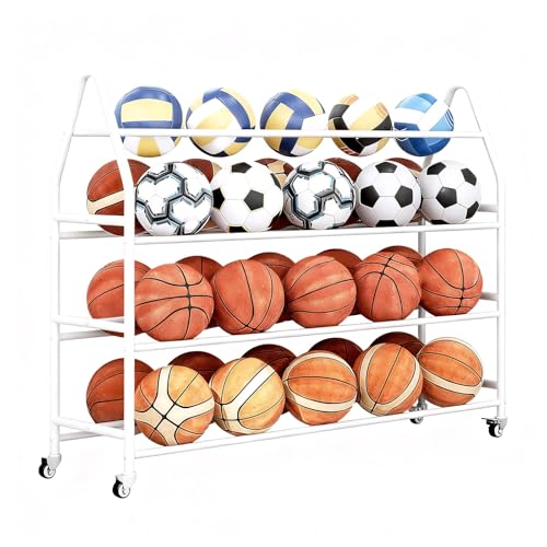 �{�[�����[���b�N �o�X�P�b�g�{�[�����b�N 4�i�{�[�����������N ��e�� �S���t���[���AA�t���[���\���A�T�b�J�[���[���b�N �K���[�W�X�|�[�c���[�I�[�K�i�C�U�[�X�A��]�L���X�^�[�t�� �g�ݗ��ă��b�N ���� �ȃX�y�[�X(White,123*38*110cm)