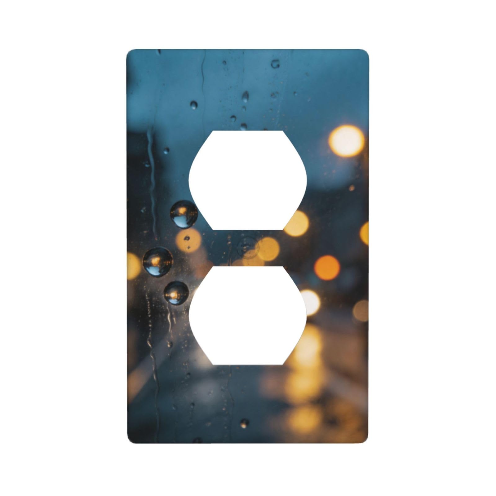 Rain Drop Glass Decorative Switch Plate Cover-Unbreakable Polycarbonate Wall Plate for Home Office, 1 Gang with Screws