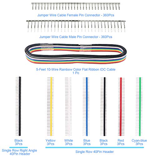 Set de conectores Glarks 1191 piezas con cable IDC 2.54mm miniatura 2