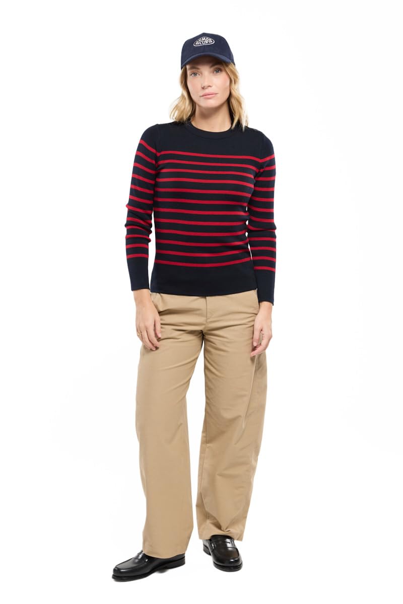 Armor Lux Women's 77280 Jumper Not Applicable, Multicolour (Rich Navy/Braise Ii9), XX-Small (Manufacturer Size: 0)