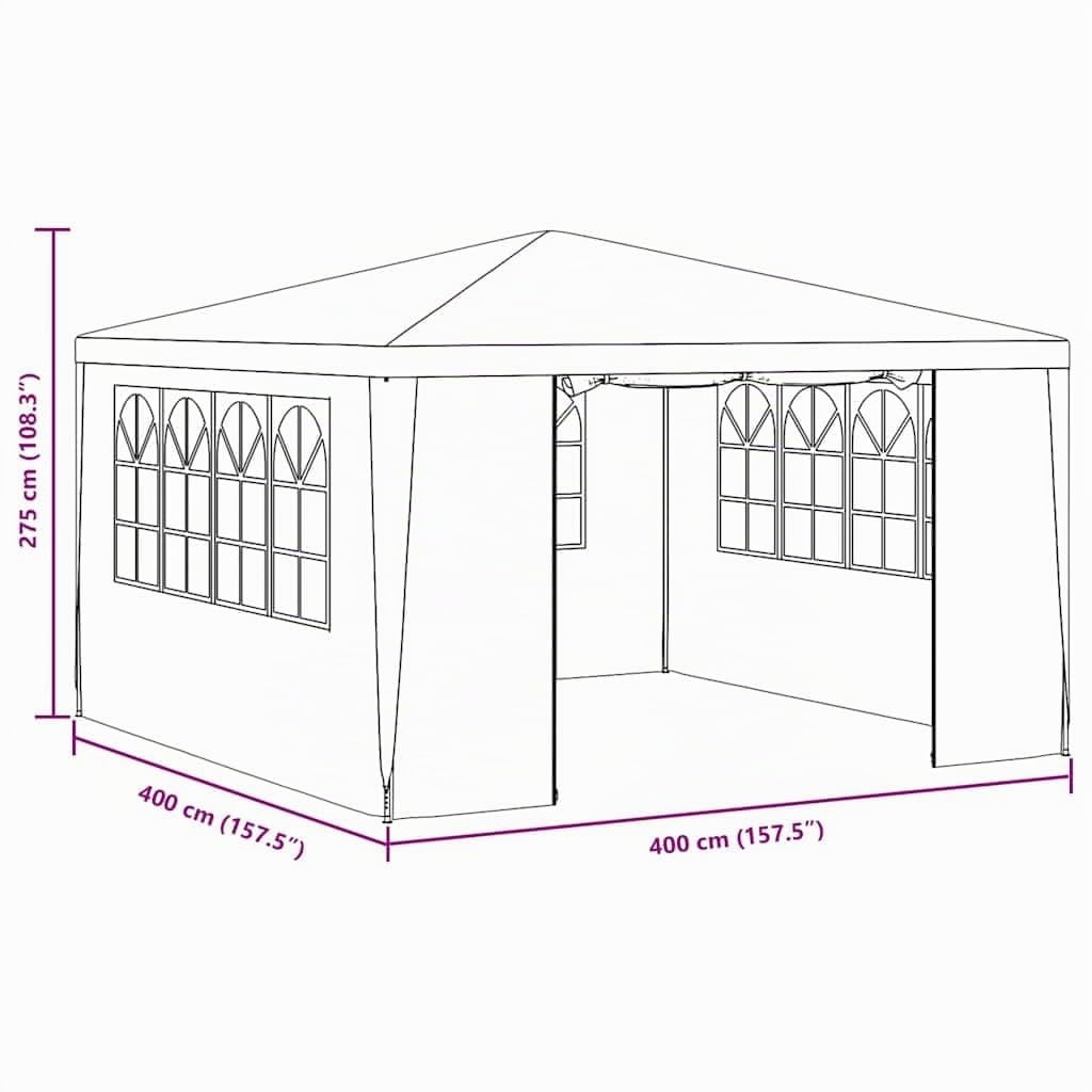 vidaXL Profi Partyzelt mit Seitenwänden UV-beständig Wasserbeständig Pavillon Festzelt Gartenpavillon Gartenzelt Garten Bierzelt 4x4m Grün 90g/m²