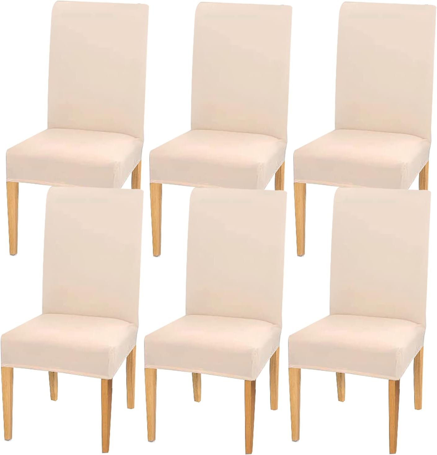 WOTOW Dining Room Chair Cover Set of 6, High Elasticity Removable and